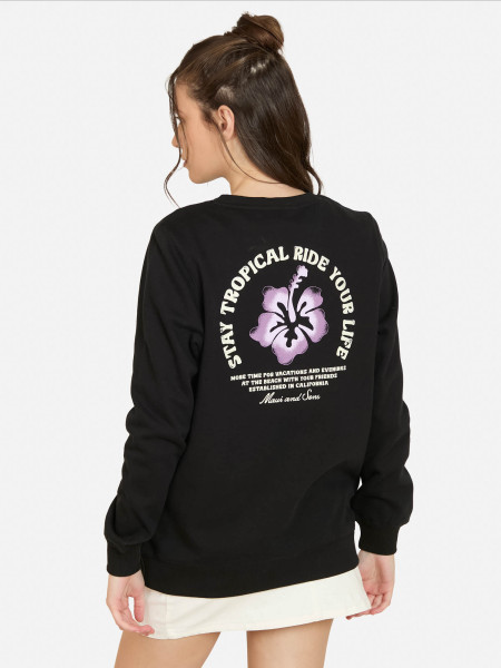 Polera Cuello Redondo Coral Wind Negro Mujer- 5O294